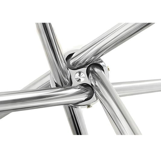 Τραπέζι Τραπεζαρίας ArteLibre PHLAX Διάφανο/Χρώμιο Γυαλί/Μέταλλο Φ120x74cm - Hippiehome.gr