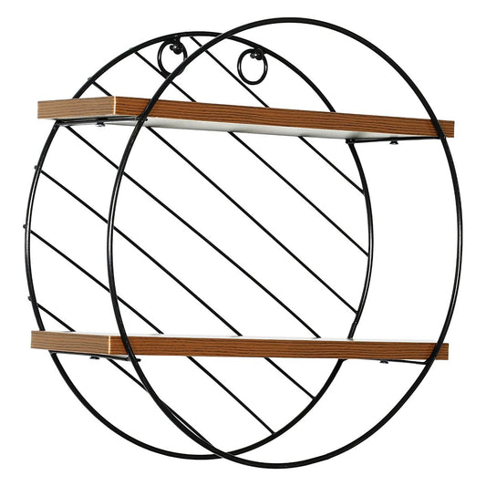 Ράφι Τοίχου ArteLibre SARNO Μαύρο/Καφέ MDF/Μέταλλο Φ30x11cm - Hippiehome.gr