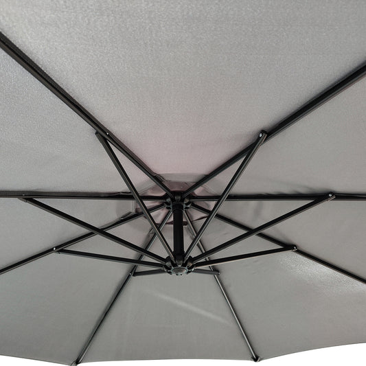 Ομπρέλα Κήπου ArteLibre Κρεμαστή ISLAY Γκρι/Μαύρο Μέταλλο/Ύφασμα Φ3x2.45m - Hippiehome.gr