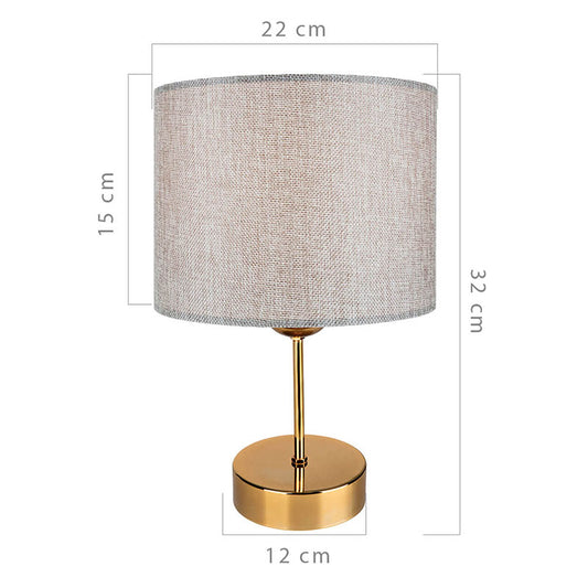 Επιτραπέζιο φωτιστικό PWL-0961 pakoworld Ε27 μπεζ καφέ-χρυσό Φ22x32εκ - Hippiehome.gr