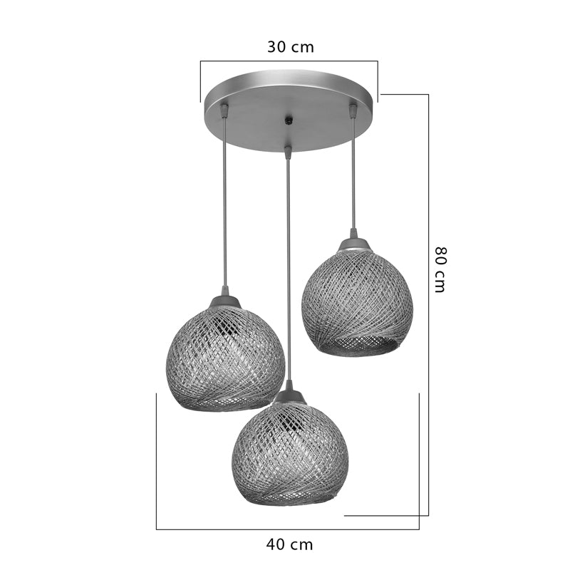 Φωτιστικό οροφής τρίφωτο PWL-1121 pakoworld Ε27 μπεζ-χρυσό Φ40x80εκ - Hippiehome.gr