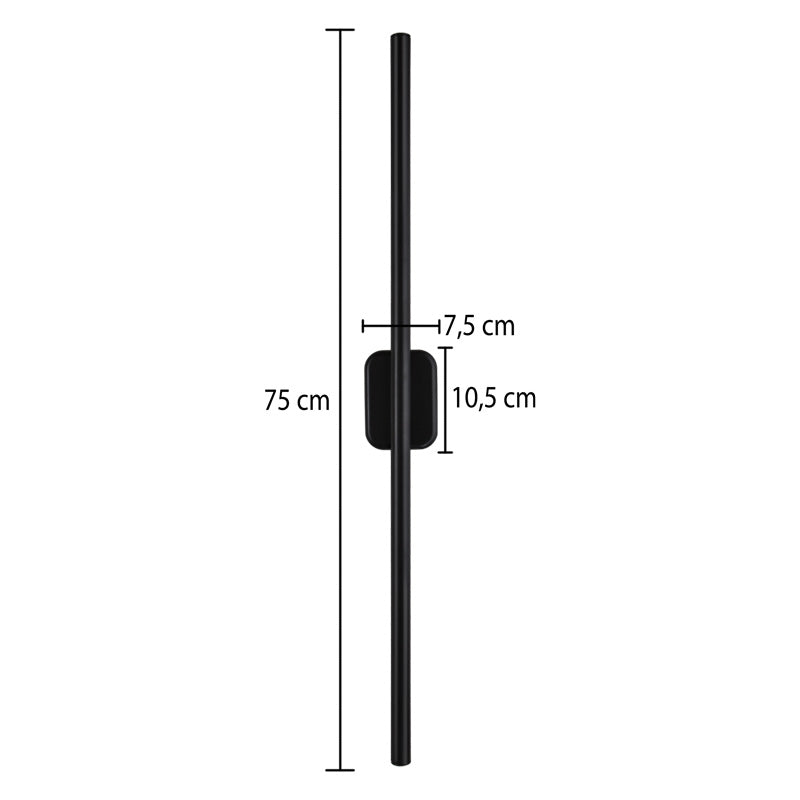 Φωτιστικό τοίχου-απλίκα Senio pakoworld Led μαύρο 75x6x6εκ - Hippiehome.gr
