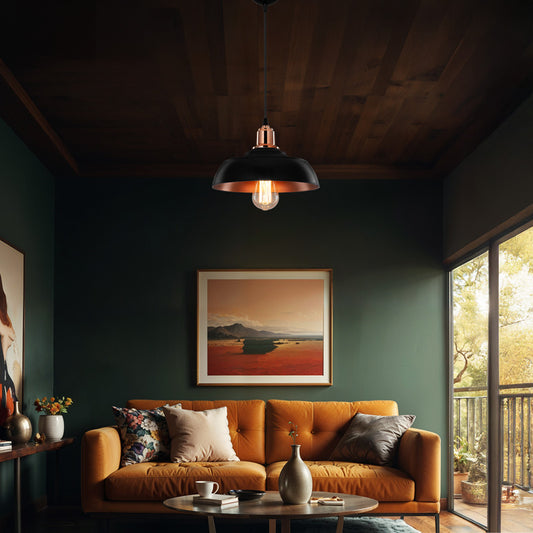 Φωτιστικό οροφής μονόφωτο Artisan pakoworld pp E27 σε μαύρη-χάλκινη απόχρωση Φ25.5x17εκ - Hippiehome.gr