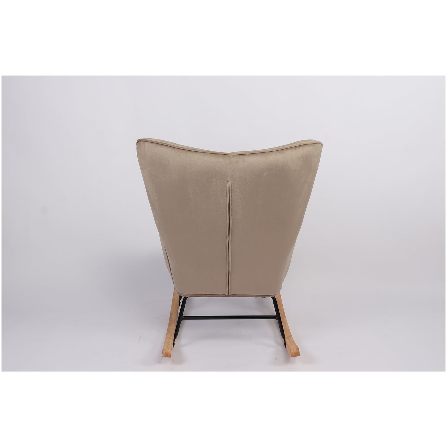 Πολυθρόνα Κουνιστή ArteLibre DARIA Ανοιχτό Καφέ Βελούδο/Μέταλλο/Ξύλο 85x69x90cm - Hippiehome.gr