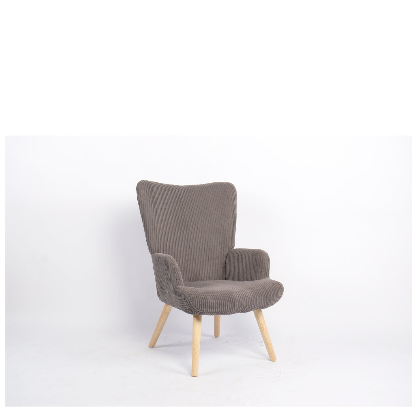 Πολυθρόνα ArteLibre LIRA Γκρι Ύφασμα Κοτλέ/Ξύλο 94.5x64x70.5cm - Hippiehome.gr