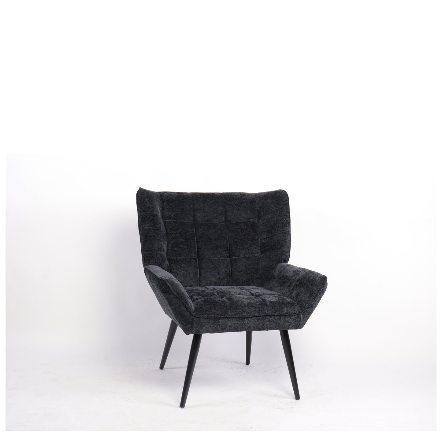 Πολυθρόνα ArteLibre TIVA Μαύρο Ύφασμα Σενίλ/Μέταλλο 84x78x77cm - Hippiehome.gr