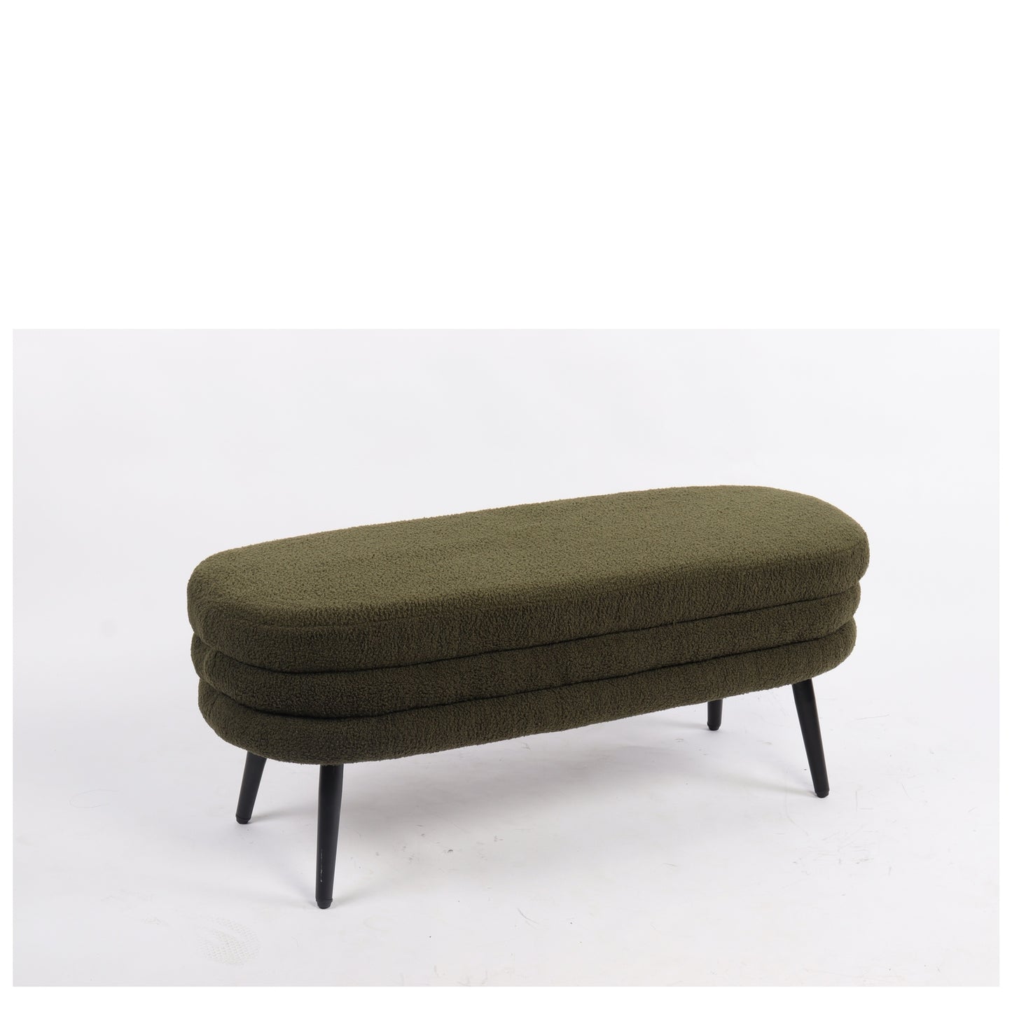 Παγκάκι Ottoman ArteLibre TONDO Πράσινο Ύφασμα Teddy/Μέταλλο 42x112x44cm - Hippiehome.gr