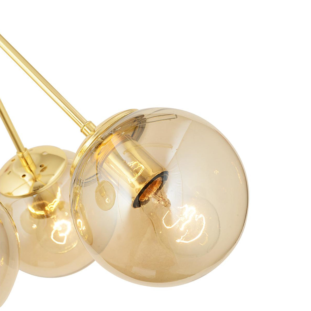 Φωτιστικό Κρεμαστό ArteLibre MEY Πολύφωτο Χρυσό/Μελί Μέταλλο/Γυαλί 59x64cm - Hippiehome.gr