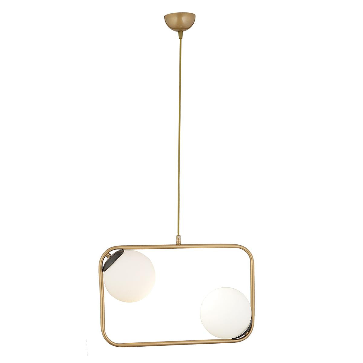 Φωτιστικό Κρεμαστό ArteLibre DRE Αντικέ/Λευκό Μέταλλο/Γυαλί 60x90cm - Hippiehome.gr