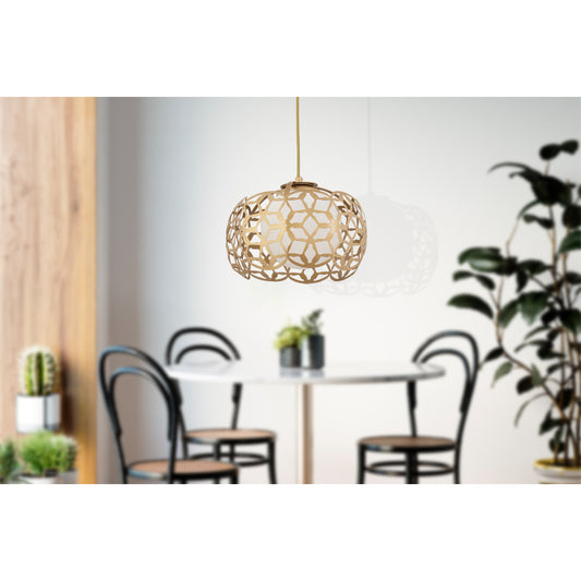 Φωτιστικό Κρεμαστό ArteLibre ZEU Αντικέ/Λευκό Μέταλλο/Γυαλί 20x85cm - Hippiehome.gr