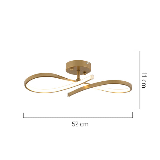 Φωτιστικό Οροφής LED ArteLibre AURIGA Χρυσό Μέταλλο 52x11cm - Hippiehome.gr