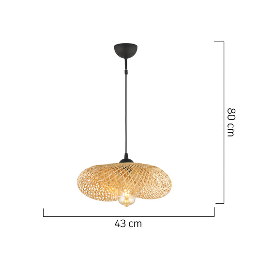 Φωτιστικό Κρεμαστό ArteLibre HYDRUS Μαύρο/Μελί Μέταλλο 43x80cm - Hippiehome.gr