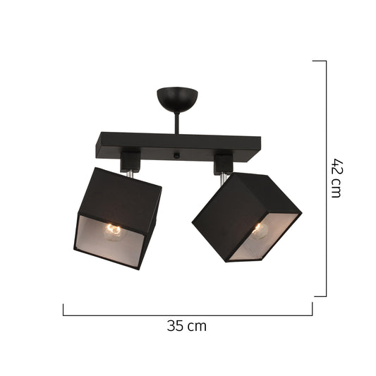 Φωτιστικό Κρεμαστό ArteLibre PICTOR Δίφωτο Μαύρο Μέταλλο 35x42cm - Hippiehome.gr