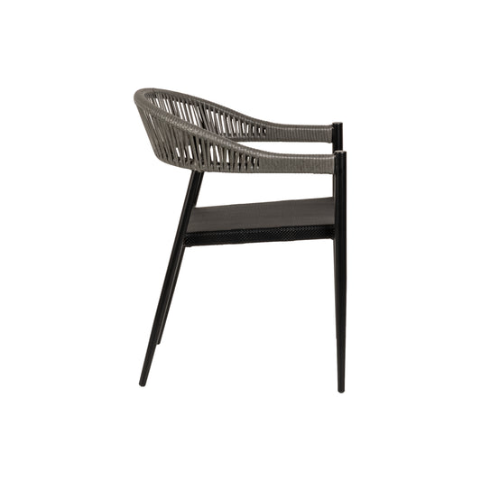 Πολυθρόνα Κήπου ArteLibre LIVINGSTONE Μαύρο/Γκρι Αλουμίνιο/Rattan 56x55x76cm - Hippiehome.gr