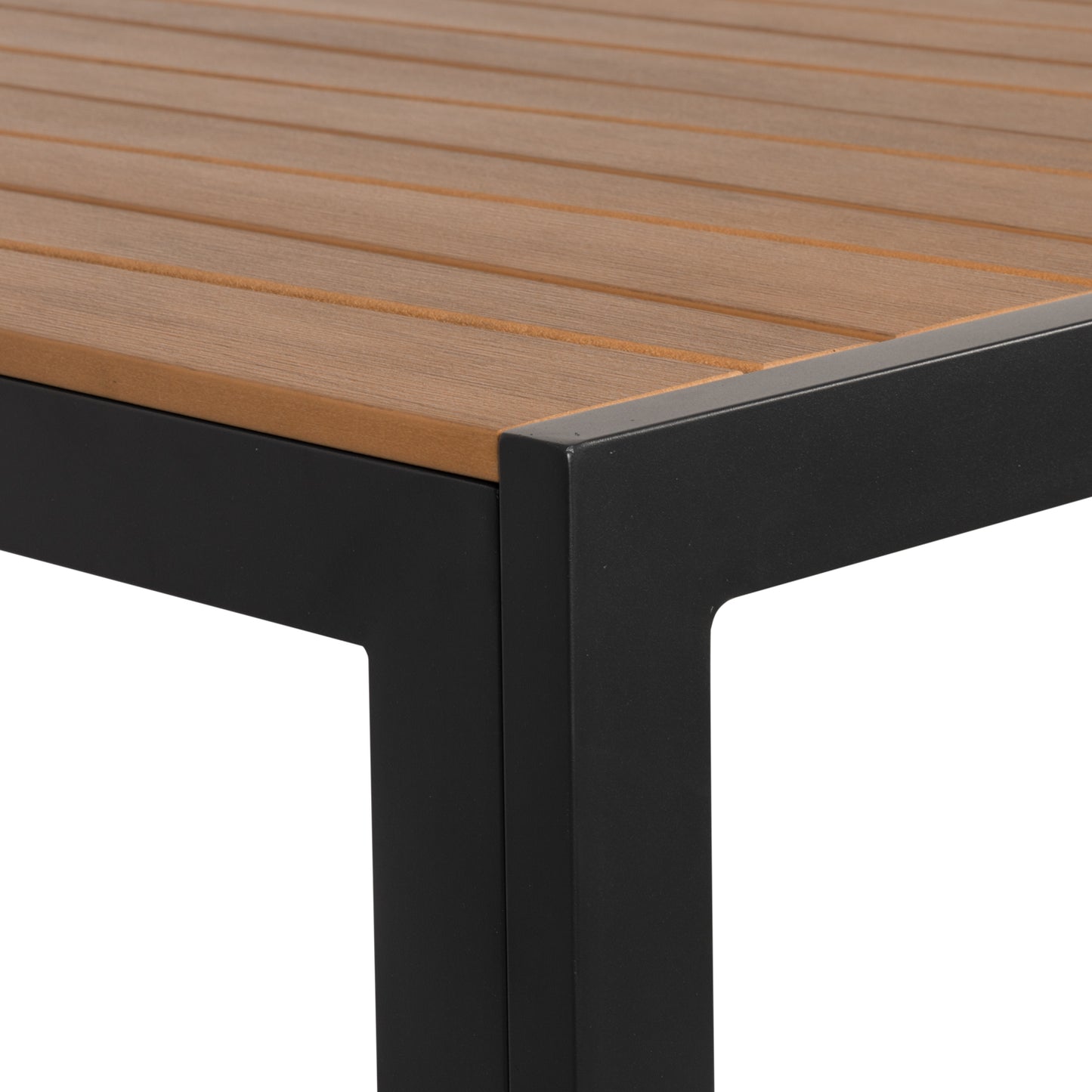 Τραπέζι Κήπου ArteLibre OUZOUD Μαύρο/Καρυδί Αλουμίνιο/Ξύλο 150x90x74cm - Hippiehome.gr