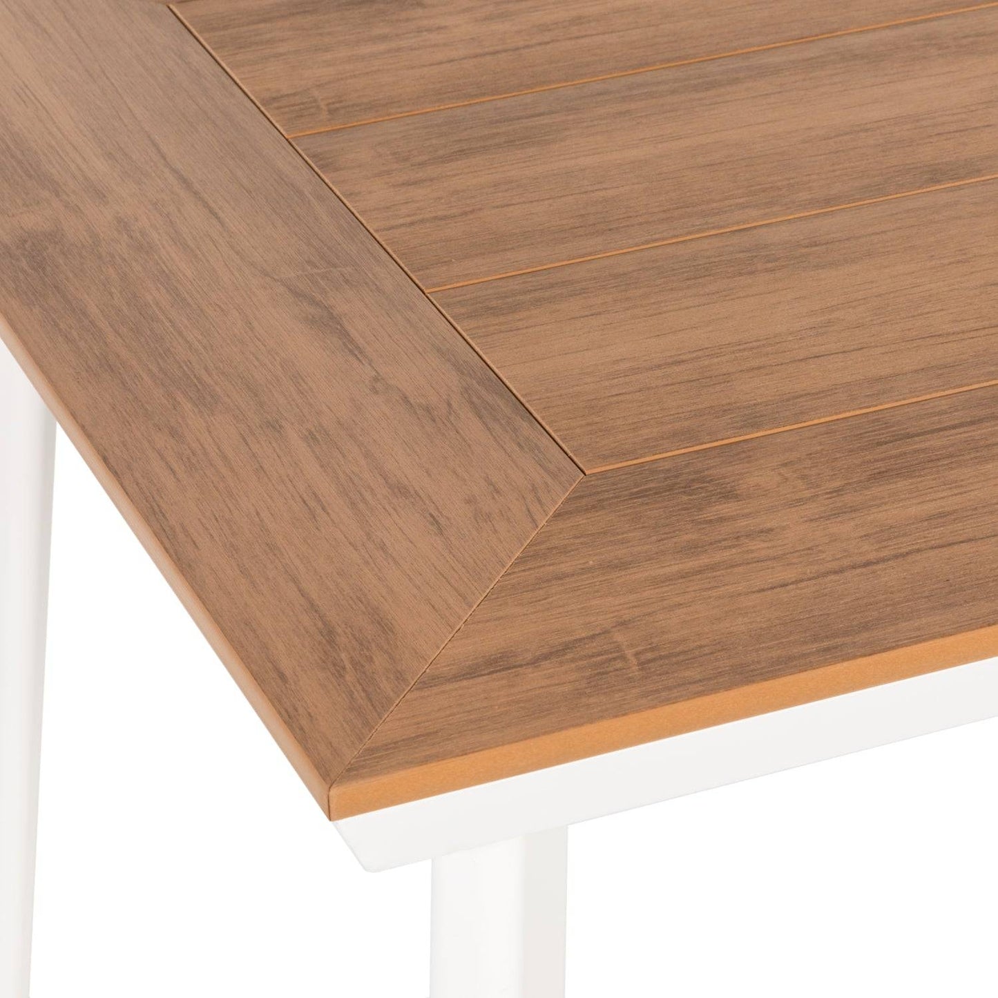 Τραπέζι Κήπου ArteLibre EPUPA Λευκό/Καρυδί Αλουμίνιο/Ξύλο 120x80x73cm - Hippiehome.gr