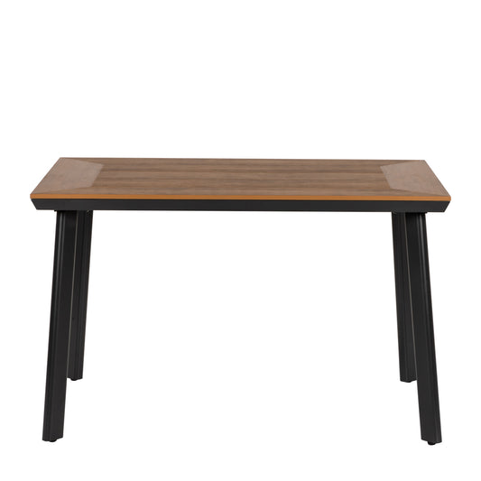 Τραπέζι Κήπου ArteLibre EPUPA Μαύρο/Καρυδί Αλουμίνιο/Ξύλο 120x80x73cm - Hippiehome.gr
