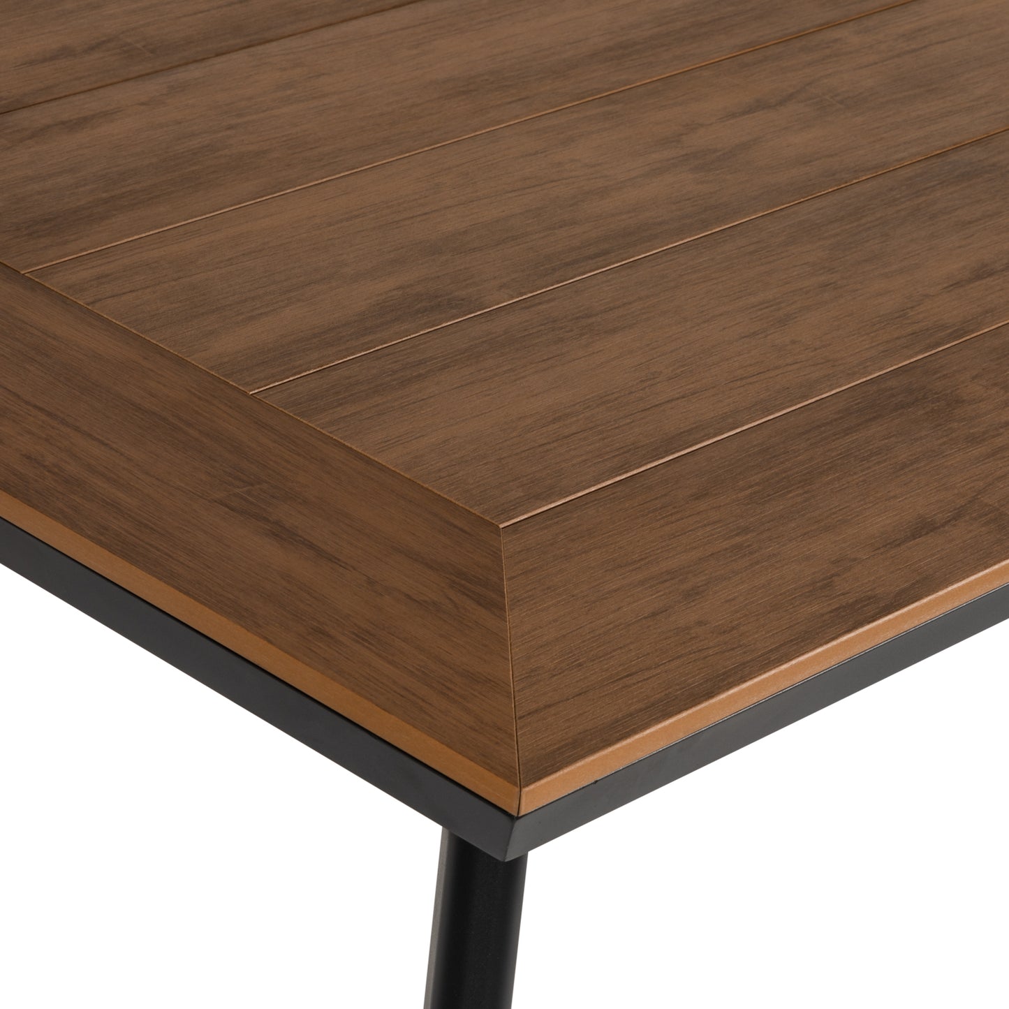 Τραπέζι Κήπου ArteLibre EPUPA Μαύρο/Καρυδί Αλουμίνιο/Ξύλο 120x80x73cm - Hippiehome.gr