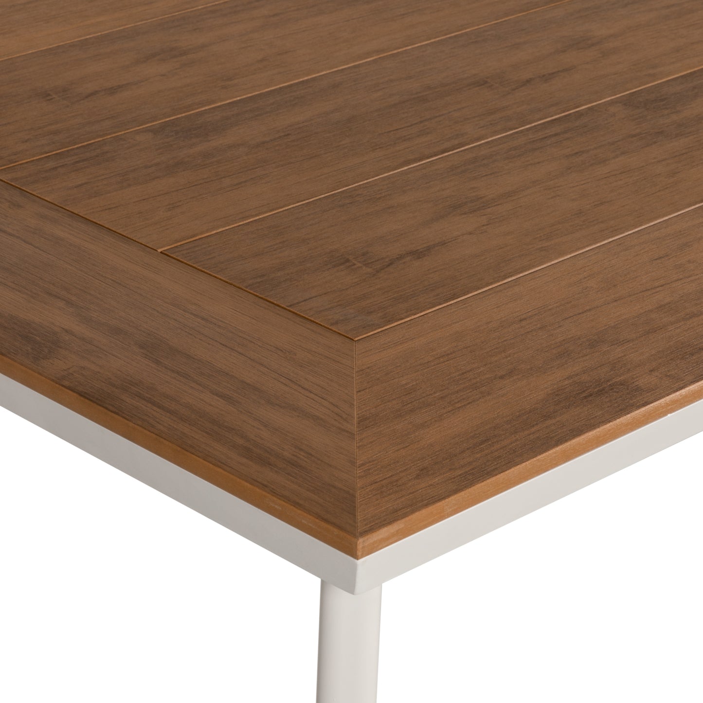 Τραπέζι Κήπου ArteLibre EPUPA Λευκό/Καρυδί Αλουμίνιο/Ξύλο 160x90x73cm - Hippiehome.gr