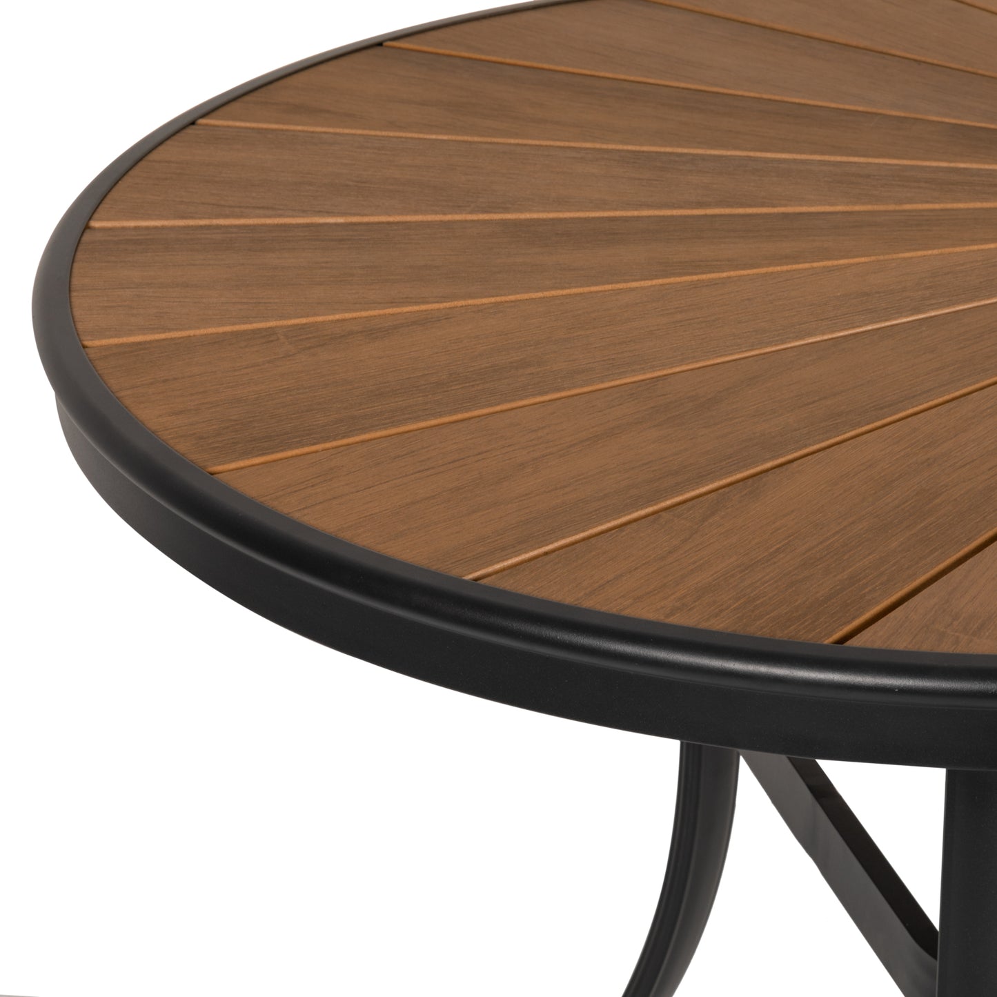 Τραπέζι Κήπου ArteLibre RUSUMO Μαύρο/Καρυδί Αλουμίνιο/Ξύλο 150x90x73cm - Hippiehome.gr