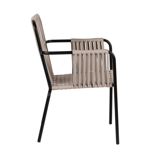 Πολυθρόνα Κήπου ArteLibre DAYA Γκρι/Μαύρο Αλουμίνιο/Rattan 57x67x84cm - Hippiehome.gr