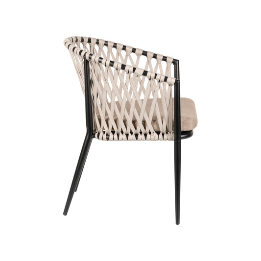 Πολυθρόνα Κήπου ArteLibre HOWICK Γκρι/Μαύρο Αλουμίνιο/Ύφασμα 56x61x78cm - Hippiehome.gr