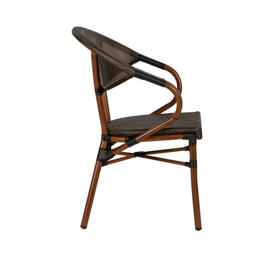 Πολυθρόνα Κήπου ArteLibre DALILA Καφέ/Μπαμπού Αλουμίνιο/Ύφασμα 57x57x82cm - Hippiehome.gr