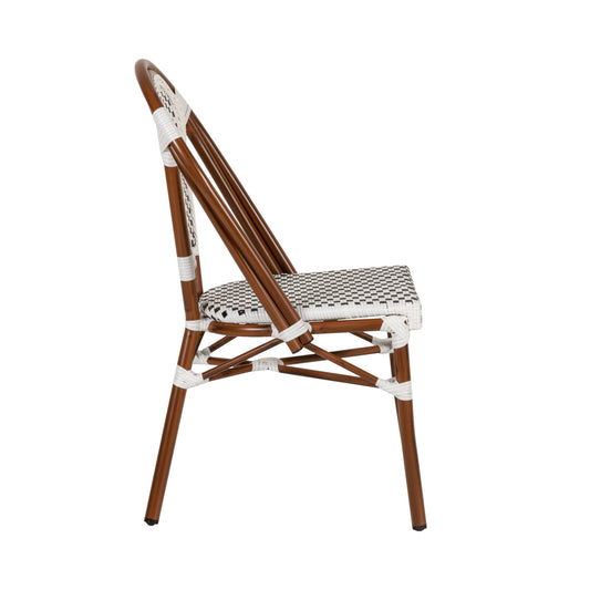 Καρέκλα Κήπου ArteLibre MUTARAZI Λευκό/Μαύρο Αλουμίνιο/Rattan 50x57x85cm - Hippiehome.gr