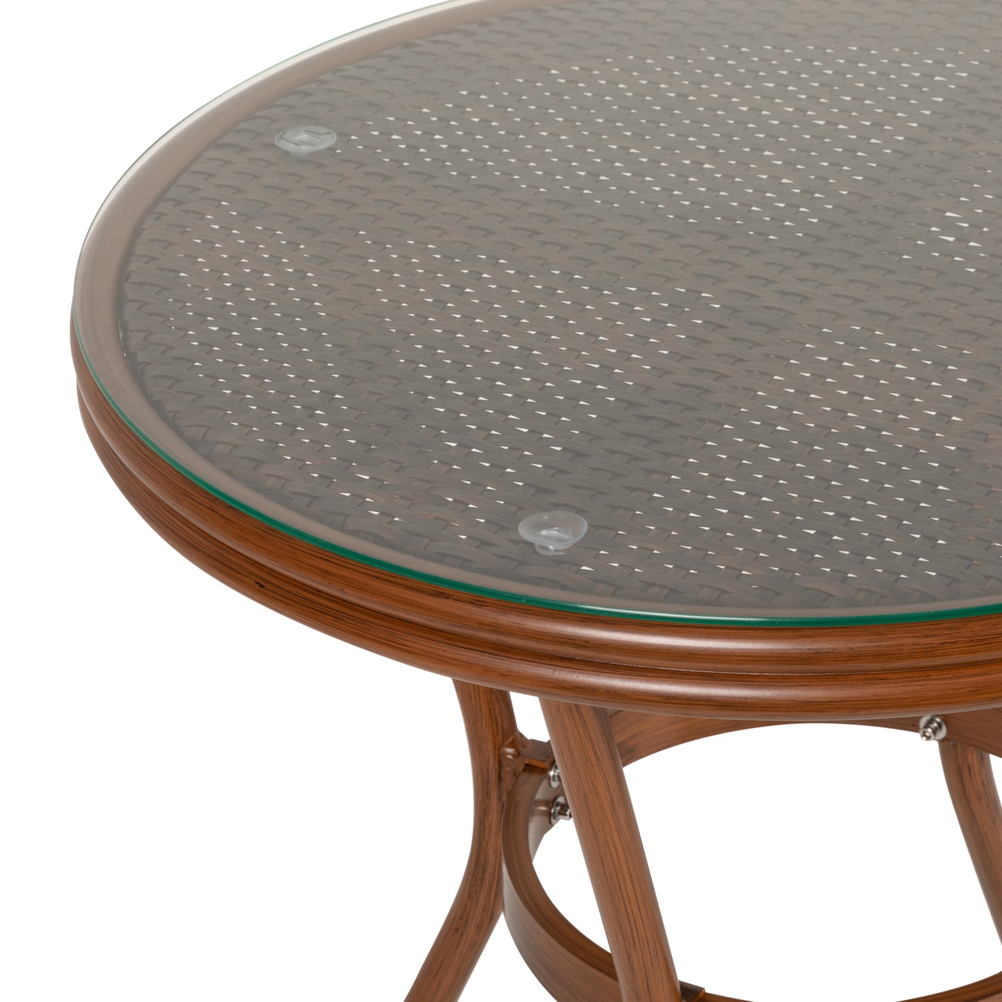 Τραπέζι Κήπου ArteLibre BURUNDI Μπαμπού Αλουμίνιο/Γυαλί Φ70x72cm - Hippiehome.gr