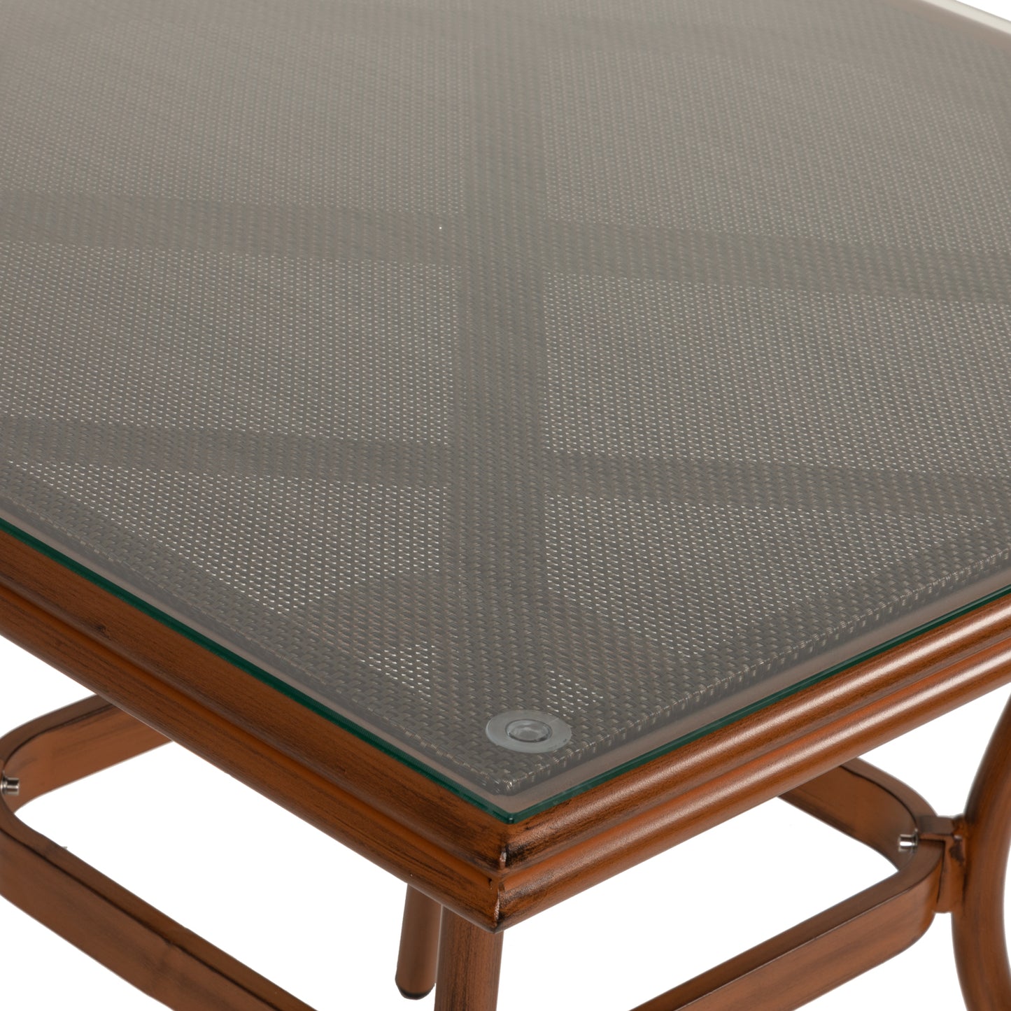 Τραπέζι Κήπου ArteLibre ANGOLA Μπαμπού Αλουμίνιο/Γυαλί 80x80x75cm - Hippiehome.gr