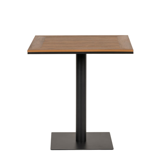 Τραπέζι Κήπου ArteLibre NAMIBIA Μαύρο/Καρυδί Αλουμίνιο/Ξύλο 70x70x72cm - Hippiehome.gr