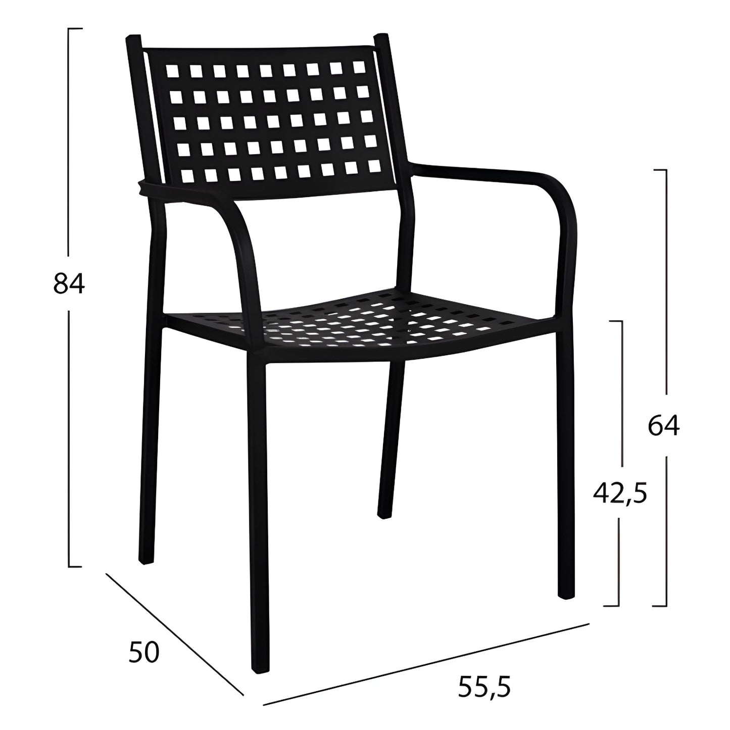 Πολυθρόνα Κήπου ArteLibre MONTU Μαύρο Μέταλλο 54x51x84cm - Hippiehome.gr