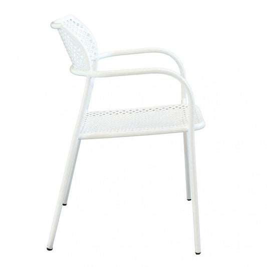 Πολυθρόνα Κήπου ArteLibre SOBEK Λευκό Μέταλλο 55x57x76cm - Hippiehome.gr