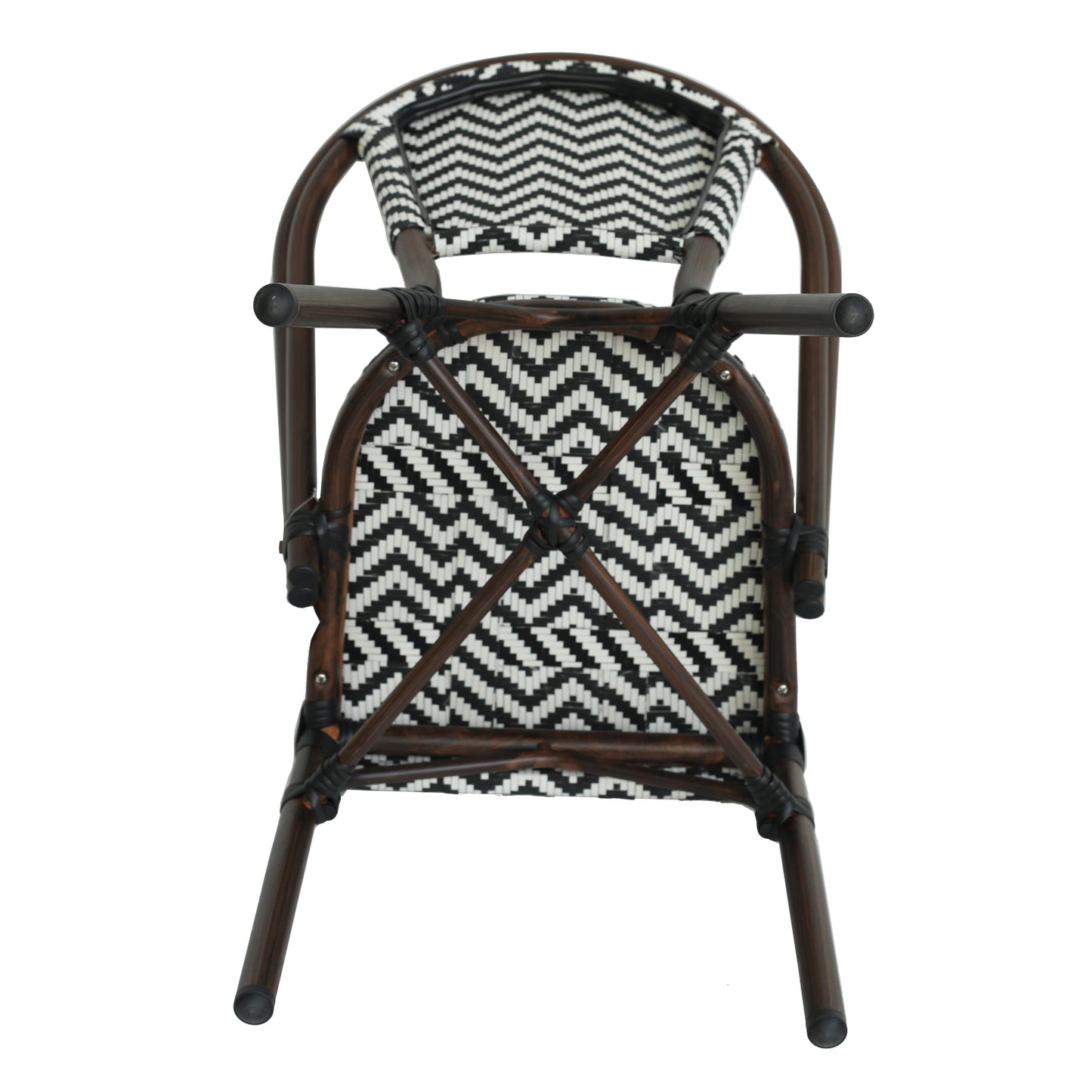 Πολυθρόνα Κήπου ArteLibre RYOTA Λευκό/Μαύρο/Καφέ Μπαμπού/Rattan 48x56x86cm - Hippiehome.gr