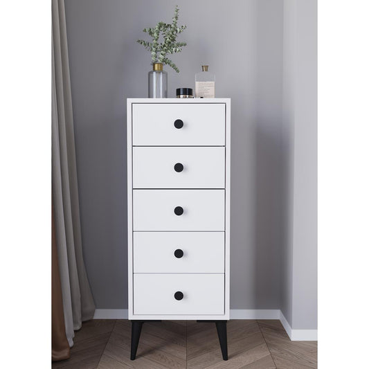 Συρταριέρα ArteLibre AMARI Λευκό Μοριοσανίδα 43x43x114cm - Hippiehome.gr