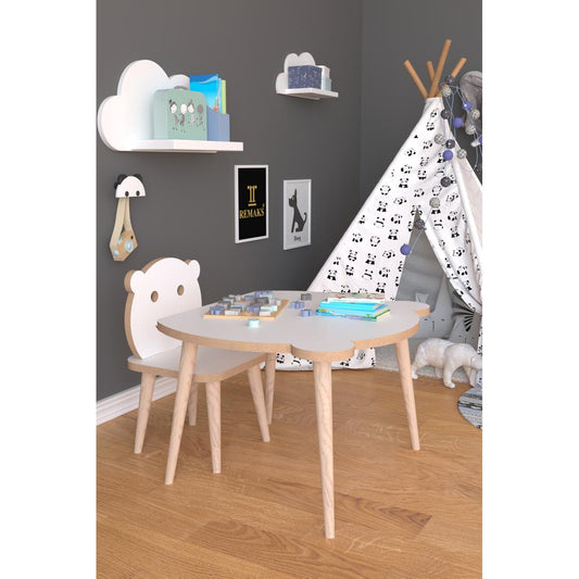 Τραπεζάκι Παιδικό ArteLibre AMAHLE Με Κάθισμα Λευκό MDF/Ξύλο 46x50x42cm - Hippiehome.gr