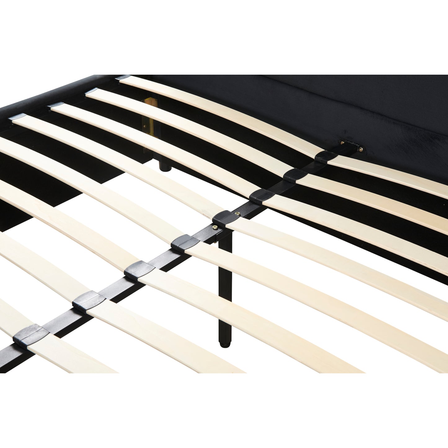 Κρεβάτι Διπλό ArteLibre SLEEPSUIT Μαύρο Ύφασμα 218x172x118cm (Στρώμα 160x200cm) - Hippiehome.gr