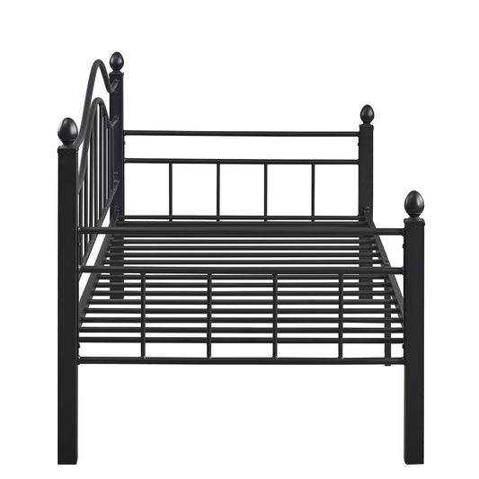 Καναπές Κρεβάτι ArteLibre PECOS Μαύρο Μέταλλο Για Στρώμα 90x190cm - Hippiehome.gr