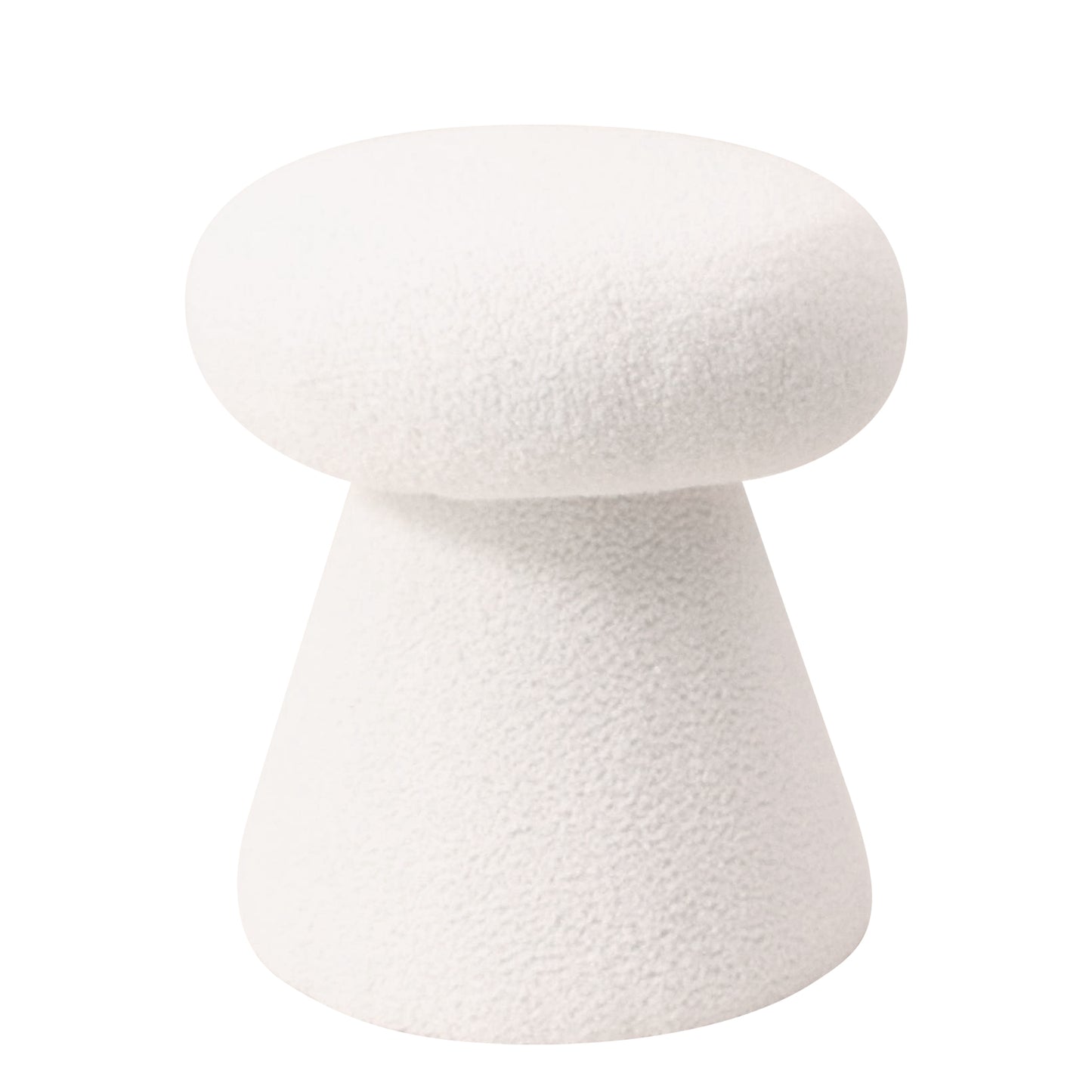 Σκαμπό ArteLibre TRIACYTIS Λευκό Ύφασμα Teddy 38x38x42cm - Hippiehome.gr