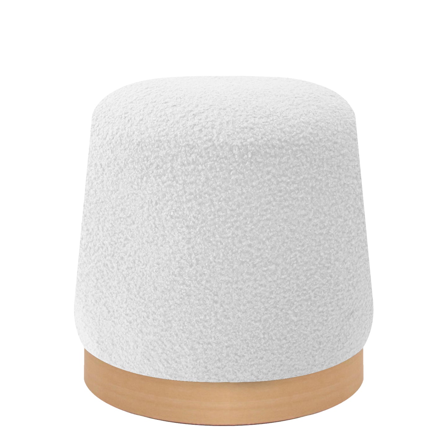 Σκαμπό ArteLibre PRIMULA Με Ξύλινη Βάση Λευκό Ύφασμα Teddy 38x38x41cm - Hippiehome.gr