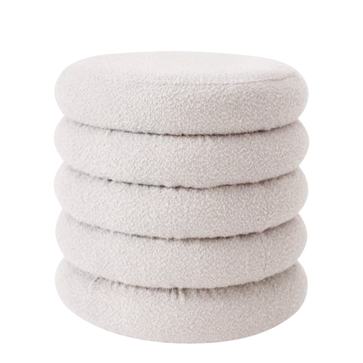 Σκαμπό ArteLibre CAMBRIA Με Αποθηκευτικό Χώρο Λευκό Ύφασμα Μπουκλέ 44x44x44cm - Hippiehome.gr