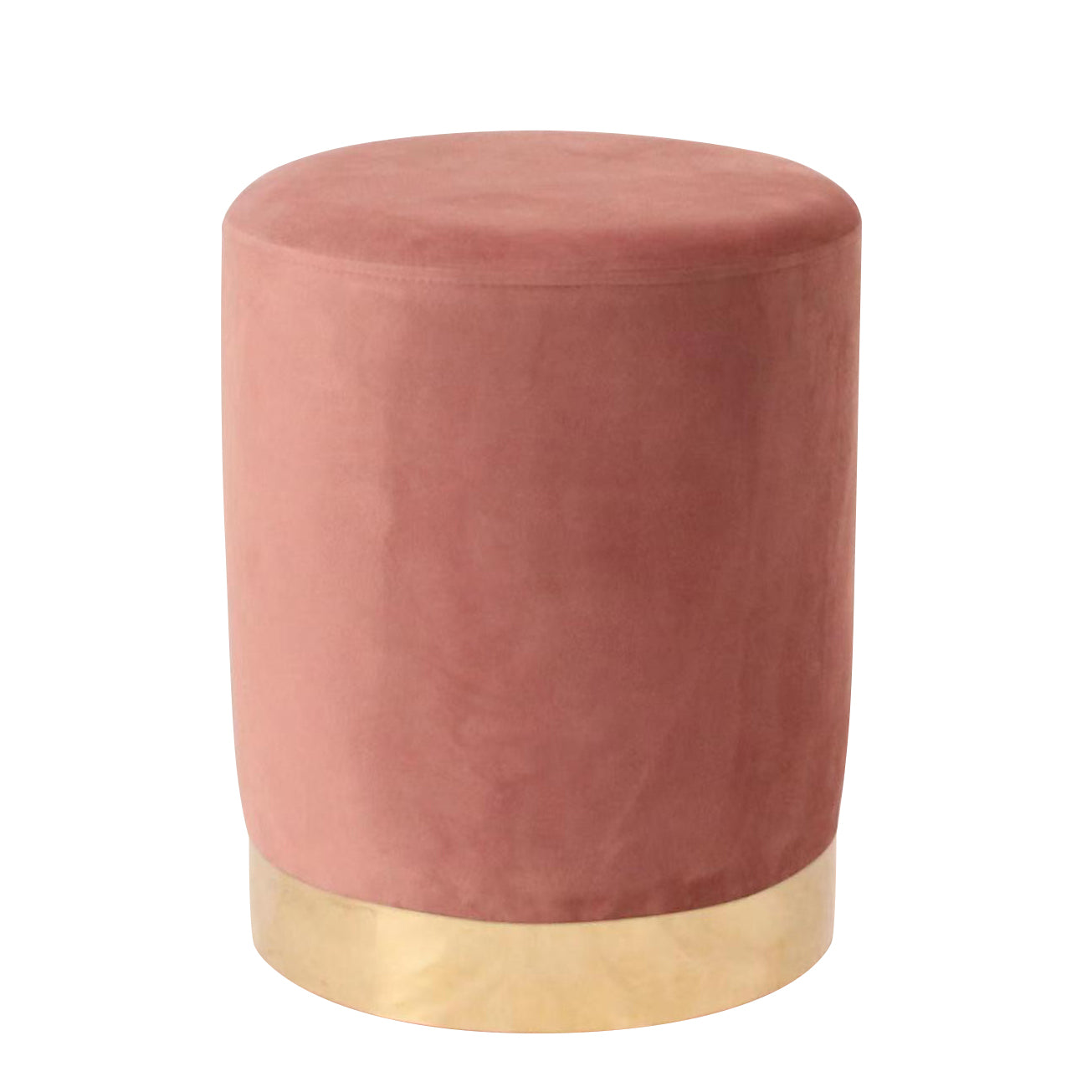 Σκαμπό ArteLibre MILTONIA Με Μεταλλική Βάση Ροζ Βελούδο 32x32x41cm - Hippiehome.gr