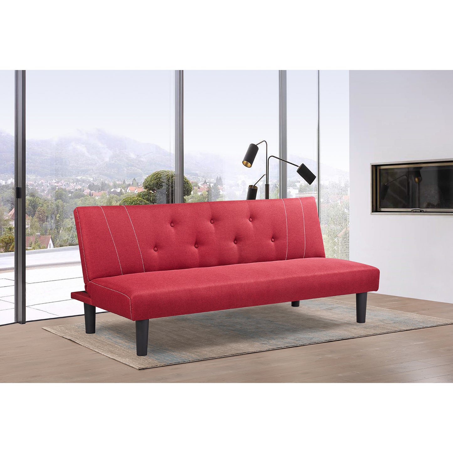 Καναπές Κρεβάτι ArteLibre ASTRI Κόκκινο 180x77x73cm - Hippiehome.gr