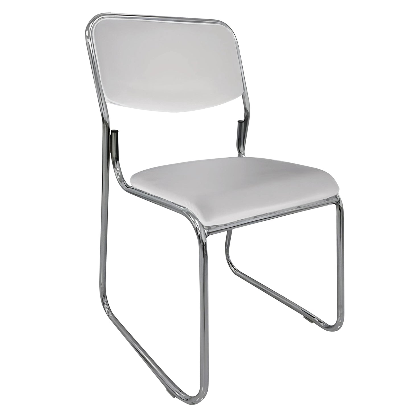 Καρέκλα Επισκέπτη FLEXVISIT Λευκό/Χρώμιο PU/Μέταλλο 40x41x81cm - Hippiehome.gr