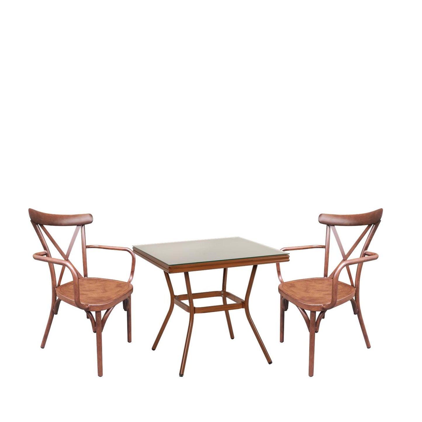 Σετ Τραπεζαρία Κήπου ArteLibre ANGOLA Μπαμπού Αλουμίνιο/Γυαλί Με 2 Καρέκλες 14990216 - Hippiehome.gr