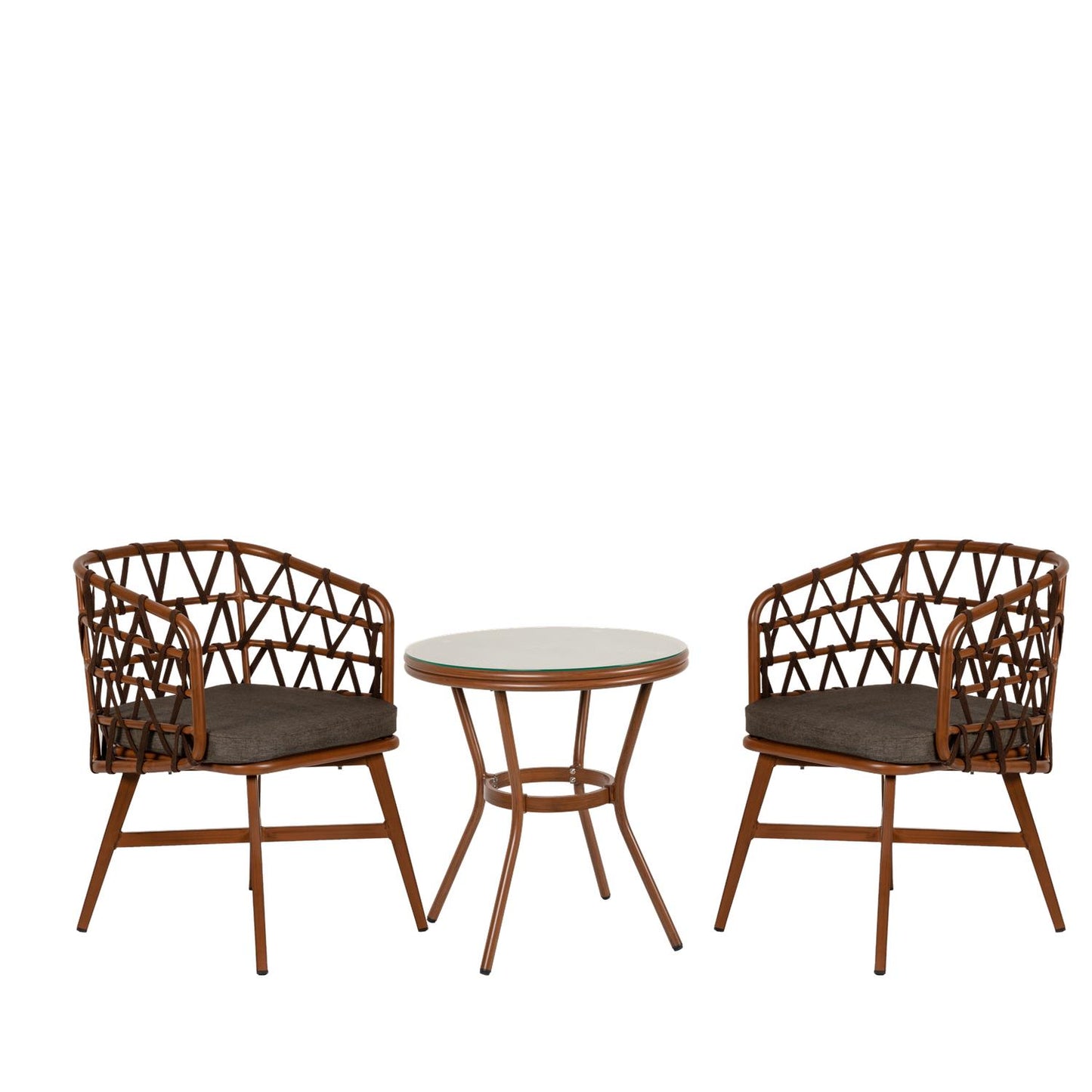 Σετ Τραπεζαρία Κήπου ArteLibre BURUNDI Μπαμπού Αλουμίνιο/Γυαλί Με 2 Πολυθρόνες 14990231 - Hippiehome.gr