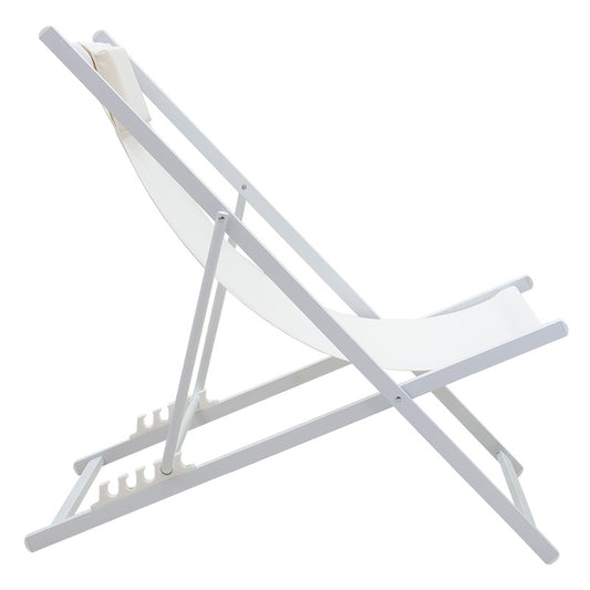 Σεζλόνγκ επαγγελματική Corte pakoworld αλουμίνιο λευκό-textilene μπεζ - Hippiehome.gr