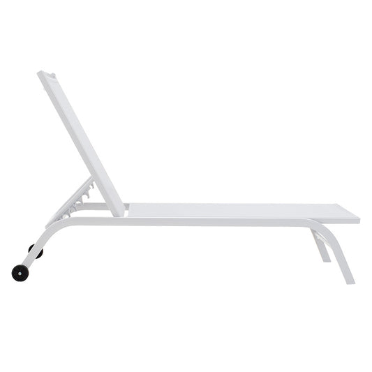 Ξαπλώστρα Jaipur pakoworld αλουμίνιο λευκό-textilene λευκό - Hippiehome.gr