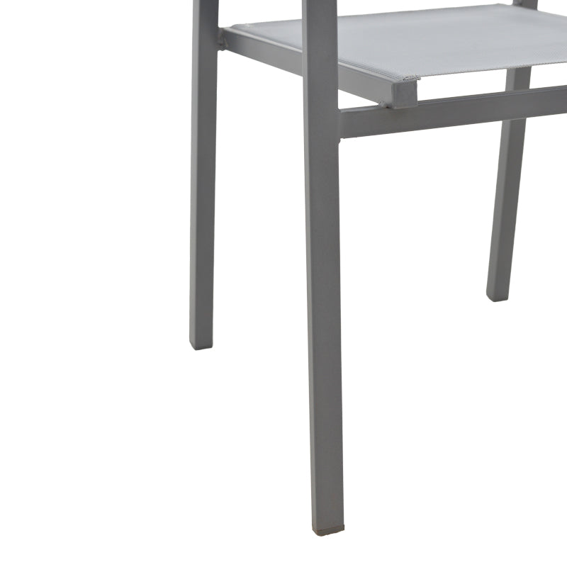 Πολυθρόνα Confidence pakoworld ανθρακί μέταλλο και γκρι textilene 54x54x86εκ - Hippiehome.gr