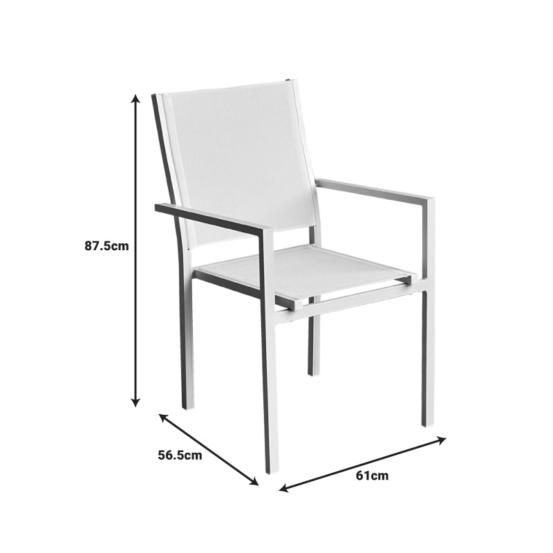 Πολυθρόνα Zacreta pakoworld αλουμίνιο-textilene σε λευκή απόχρωση 56x61x87.5εκ - Hippiehome.gr